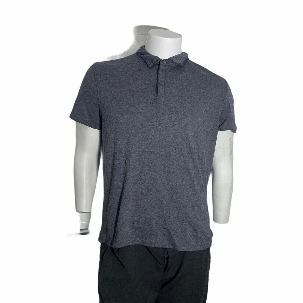 Alfani Mens Large Stretch Polo Short Sleeve Gray